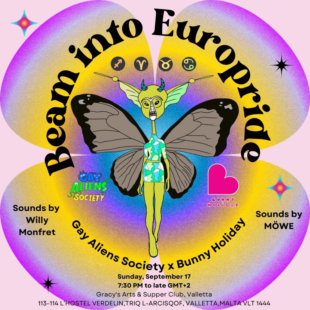 🌈 We’re beaming into Malta for Europride! 🌈 Step into the future of fashion with a hybrid fashion show featuring Bunny Holiday’s designs adorn G.A.S. Avatars and join the after party with sounds by Möwe and Willy Monfret. RSVP here: lu.ma/1glflpv1