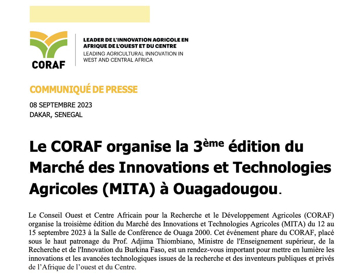 CORAF tweet media