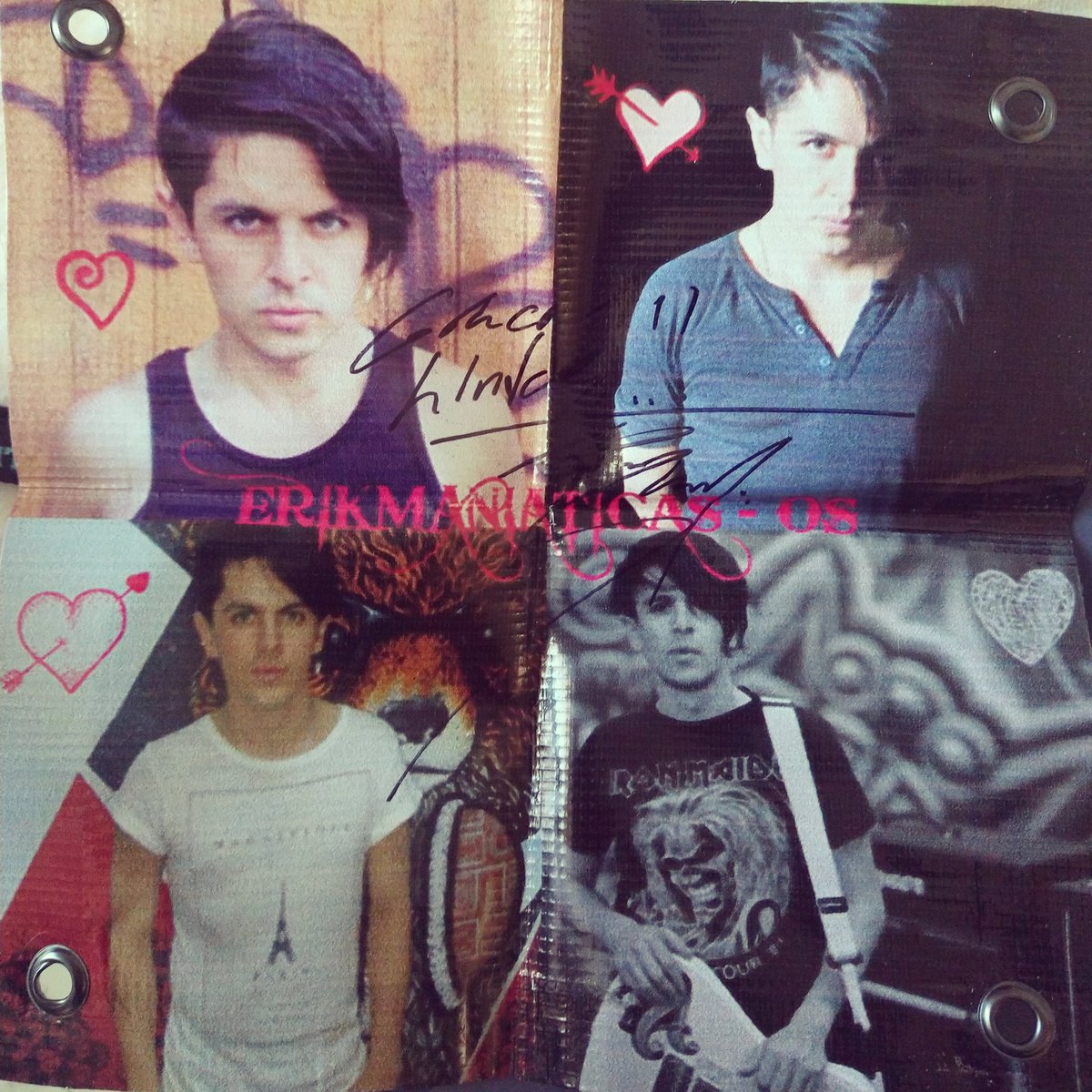 erikmaniaticas's tweet photo. Hace 9 años que creamos 
Erikmaniaticas y en una ocasión Erik nos firmó nuestra mini lona del club. 🥺🥹🤩😍🥰❤️🤗❤️🥰. https://t.co/I64S7kuIBp