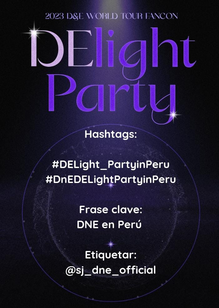 [CAMPAÑA]

¡Hola! A las 9 pm iniciamos la twitteada de hoy ⭐️

Usa la palabra clave DnE en Perú, los hashtags:

#DnEDelightPartyinPeru 
#DElight_PartyinPeru

Y etiqueta a <a href="/SJ_DnE_official/">SUPER JUNIOR-D&E official</a> 

Postearemos dinámicas y premiaremos tu participación 💙