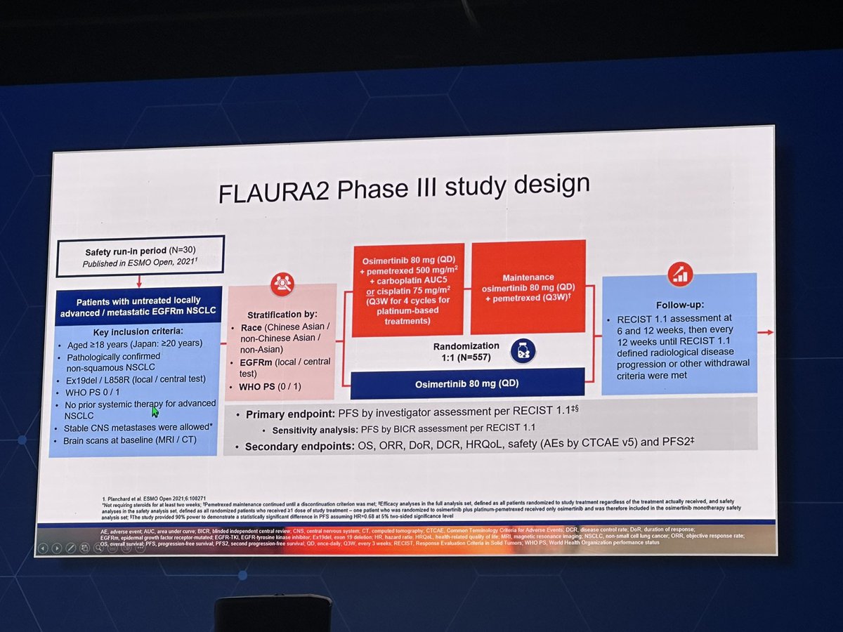 JorgeAlatorreA1's tweet photo. FLAURA2 dem that combination of osi + Chemo is better than chemo alone and tolerable!! Amazing results for our EGFR pts!!#WCLC2023 @IASLC PFS 29.9 vs 19.9 mo by BICR. Exon 19 (27.9 mo ) &amp; L858R (24.7 mo). Practice changing!! Congrat to the researchers!! https://t.co/xjtW8vuABT