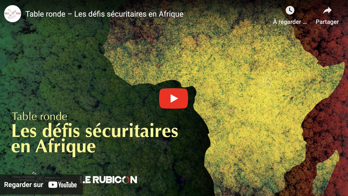 📢 Toujours disponible, notre dernière table ronde avec le <a href="/RAS_NSA/">RAS-NSA</a> et les auteurs du 6e volume #LeRubicon sur les défis sécuritaires en Afrique.
<a href="/AlyLamb/">Alexandra Lamarche</a>, <a href="/MichaelShurkin/">Michael Shurkin</a>, <a href="/aboutellis/">Arthur Boutellis</a>, <a href="/ArthurBanga/">Banga Arthur</a>, <a href="/OswaldPadonou/">Oswald Padonou</a>, <a href="/WilenNina/">Nina Wilén</a> 
ras-nsa.ca/fr/table-ronde…