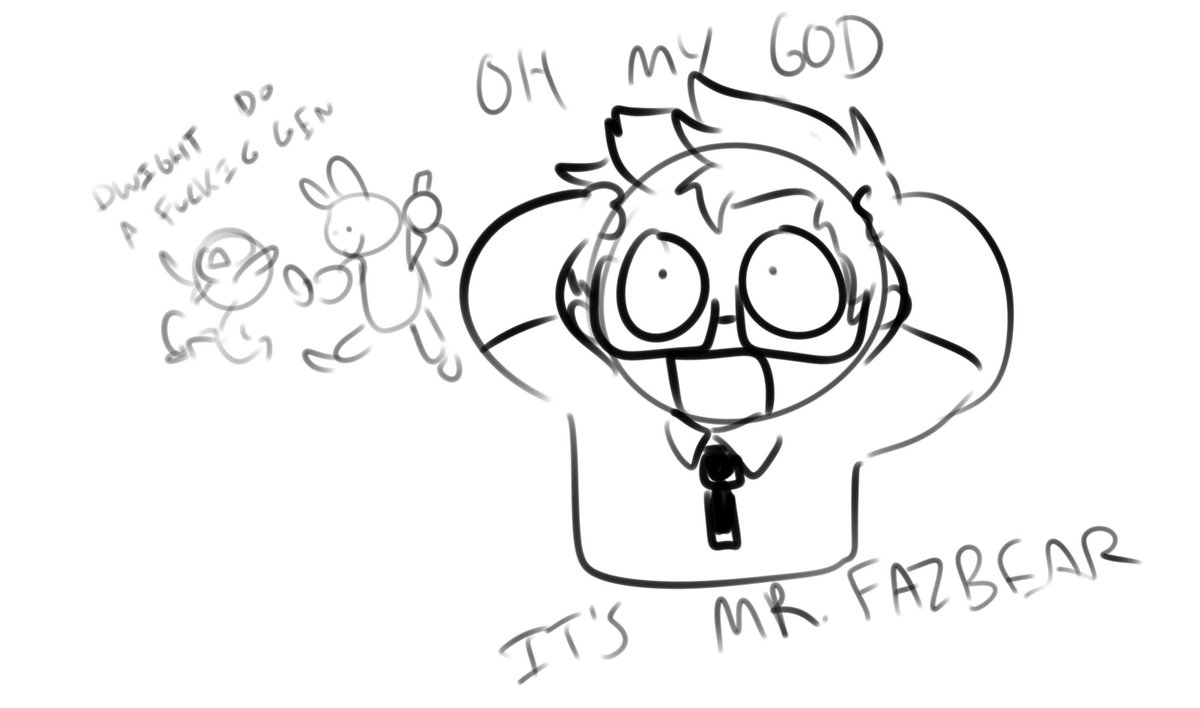 dwightyaoifield's tweet photo. wait last one but I forgot I was doing something with this. If fnaf comes to dbd I hope it’s revealed Dwight had like three birthdays at the pizzeria so it’s even funnier when he gets used as a sacrifice in the trailer https://t.co/mkW6rAsnXf