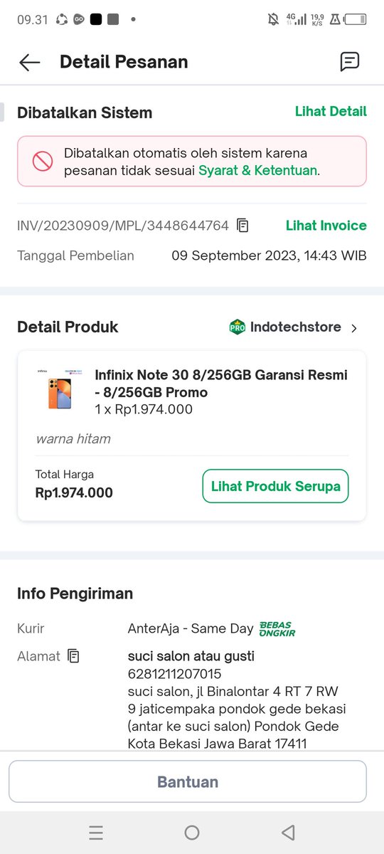 sucidol's tweet photo. @TokopediaCare adek ku beli HP di tokped namun di batalin sistem gk tau knp pas tgl 9/9/23 dan langsung refund uang ke BCA di SOP 2x24jam hr kerja uang masuk, SAMPAI SEKARANG BELOM MASUK . gak di kasih kepastian alesannya pending refund kenapa??? https://t.co/dNT4z8OYm1