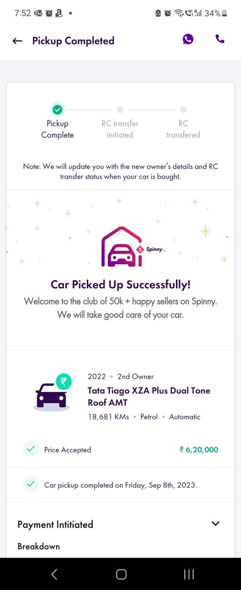 ManishGaur7639's tweet photo. @niraj001s , One more scam by spinny. Called me if want to sell my , offer price as second owher and i agreed for price. Pick guy came for car pick up and received call at last moment that that since car is second owher cant buy back? Spiiny shiwed pick up completed https://t.co/VjxeZT0otb