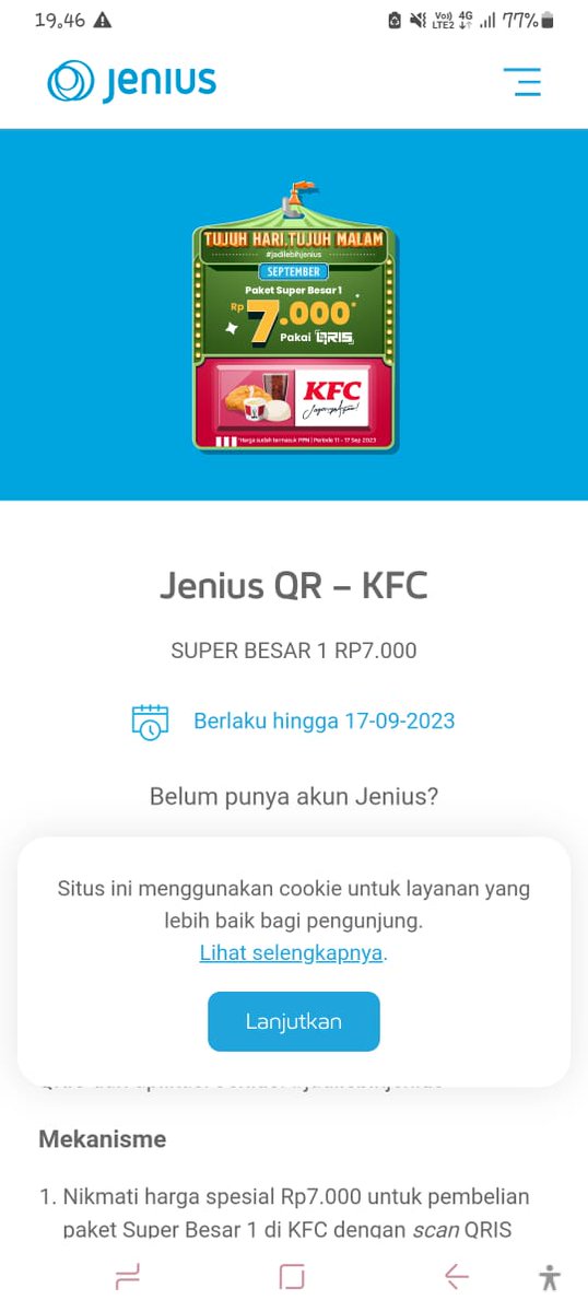 keyshacutt's tweet photo. Yg punya Jenius Baik Qris maupun Kartu Kredit. Jgn lupa Promo nya
Kfc 7 rb pake Qris
Nonton XXI 7K pake Qris / Kartu Kredit
Pepper lunch disk 70% maks 70K pake Cc.
Pizza Hut dan Kimkatsu 70% maks 70J jg pake Cc
#PromoJenius
#Jenius https://t.co/fgIWjZQdUR