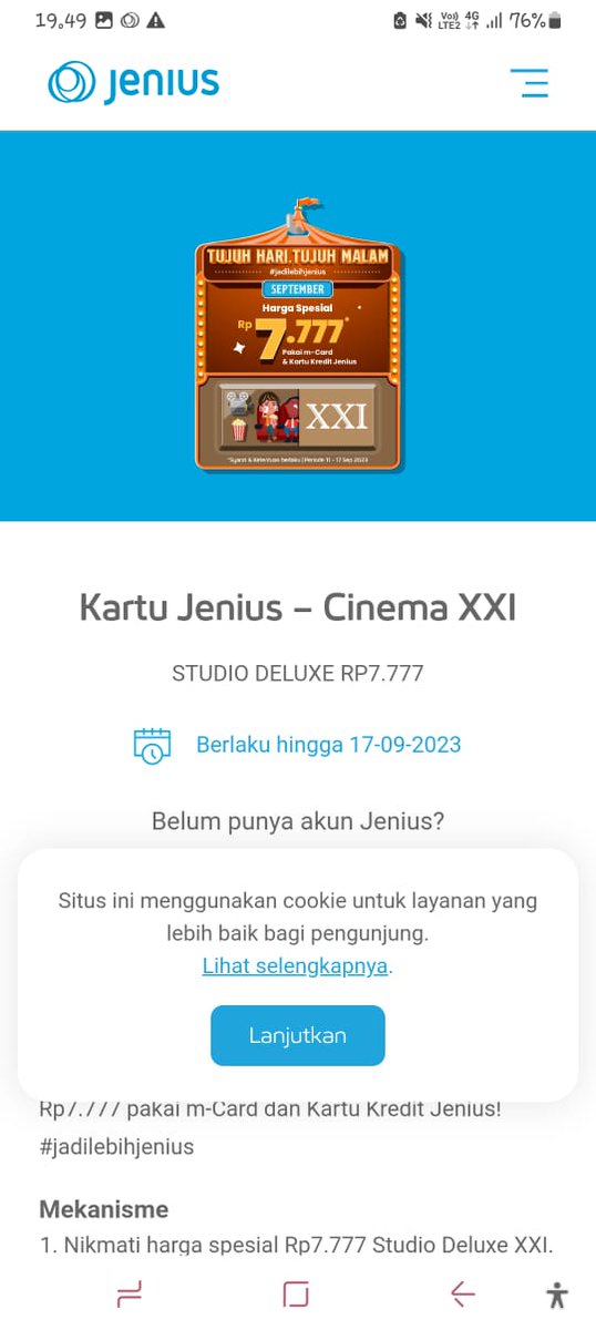 keyshacutt's tweet photo. Yg punya Jenius Baik Qris maupun Kartu Kredit. Jgn lupa Promo nya
Kfc 7 rb pake Qris
Nonton XXI 7K pake Qris / Kartu Kredit
Pepper lunch disk 70% maks 70K pake Cc.
Pizza Hut dan Kimkatsu 70% maks 70J jg pake Cc
#PromoJenius
#Jenius https://t.co/fgIWjZQdUR