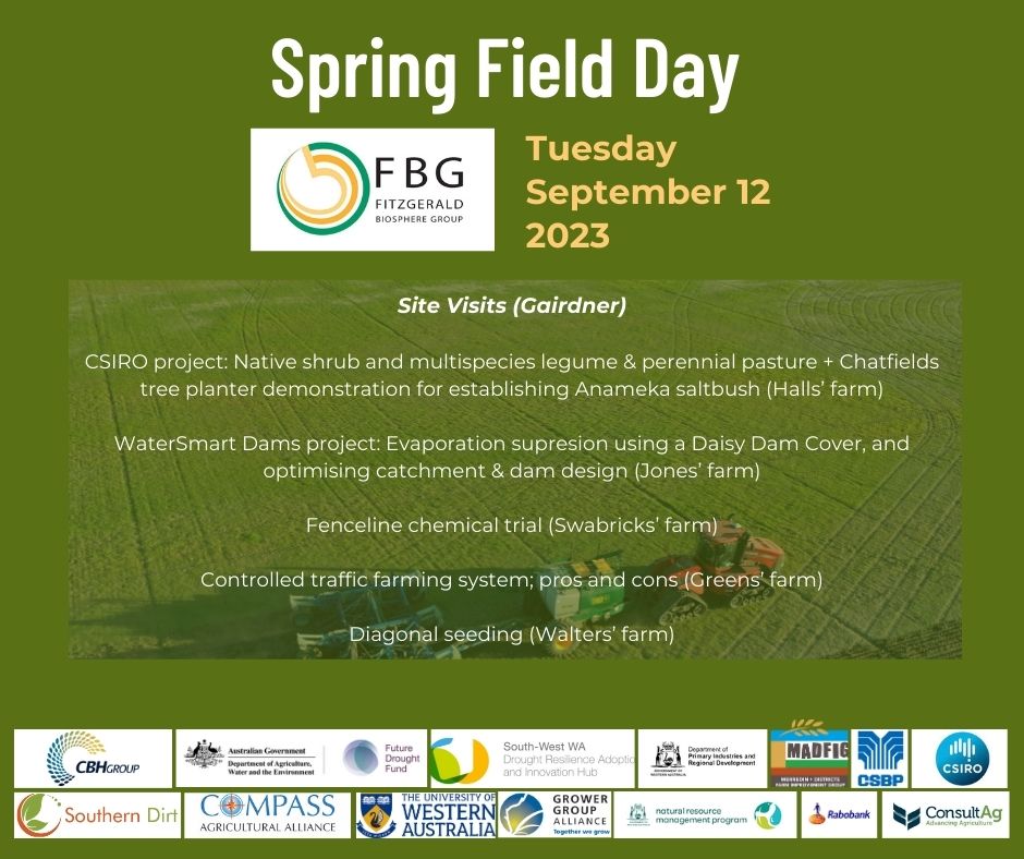 We know it's extra busy at the moment, which is why we're making it easy for you to pop in and out of individual sites at this year's Spring Field Day. Head to our website for each site's time and location. fbg.org.au/spring-field-d…