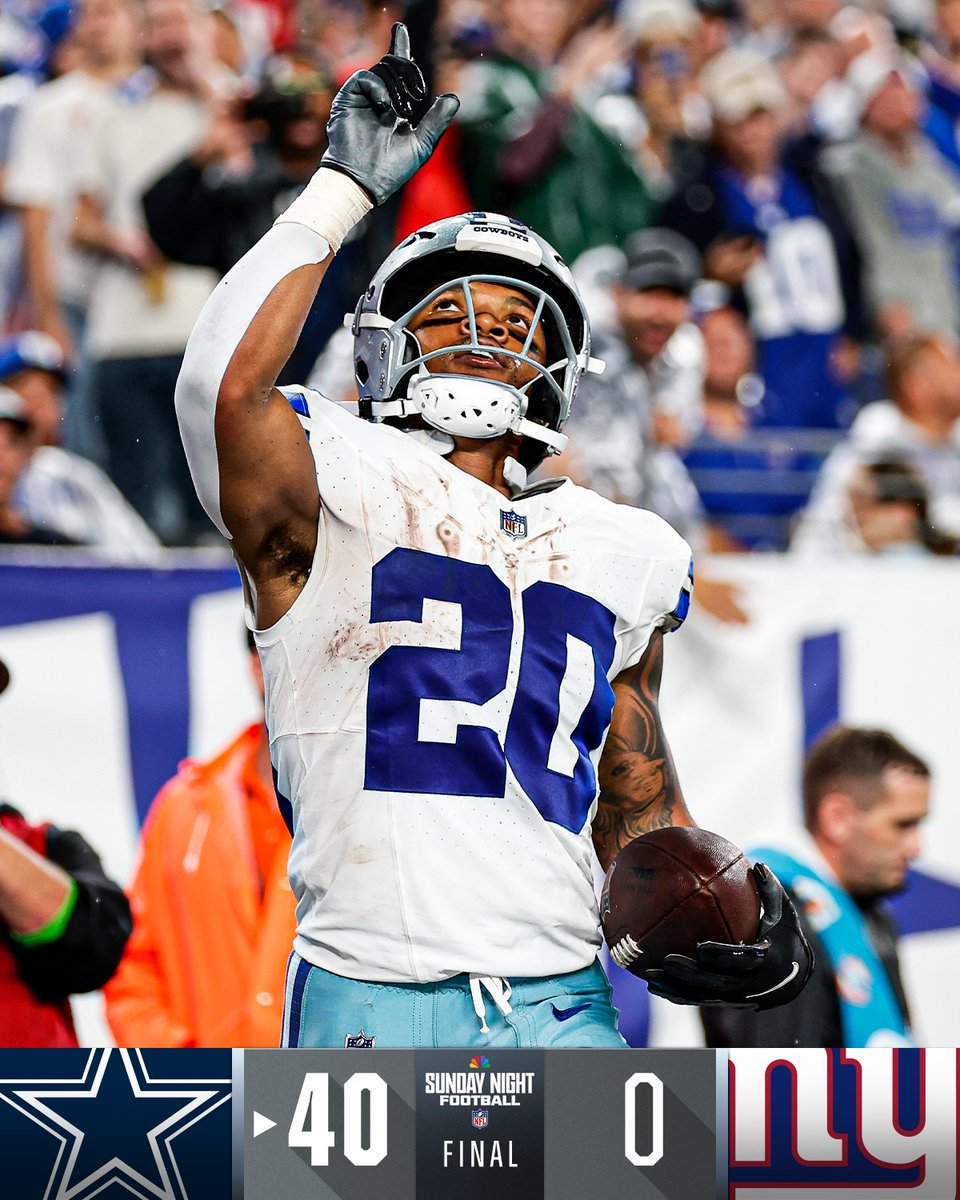 NFL's tweet image. FINAL: @dallascowboys take over on Sunday Night!

#Kickoff2023 #DALvsNYG