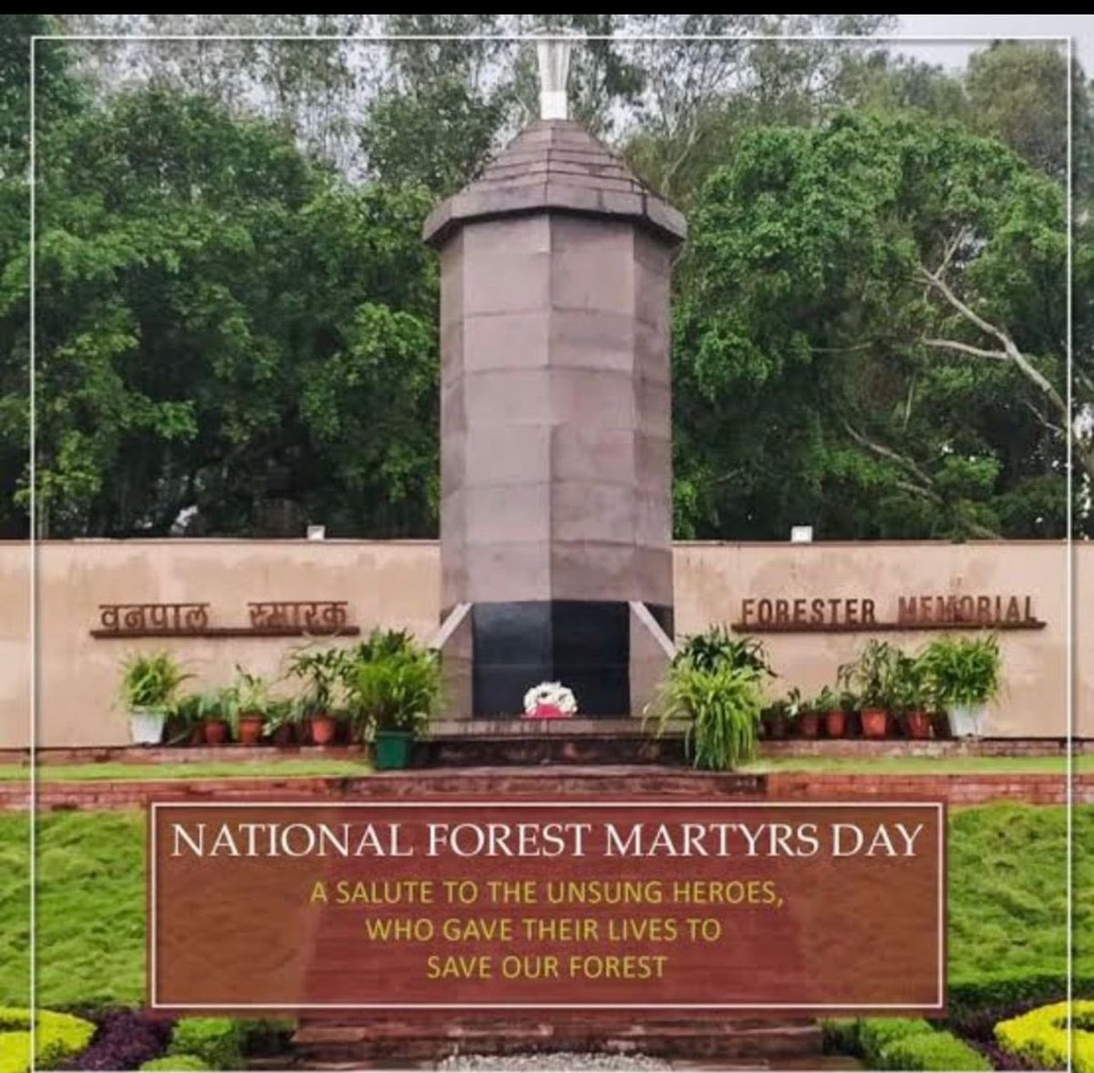 On National #ForestMartyrsday we salute our fallen colleagues ,who gave their lives in the line of duty for protecting the ecological security of the country. Tributes 🌺🌺