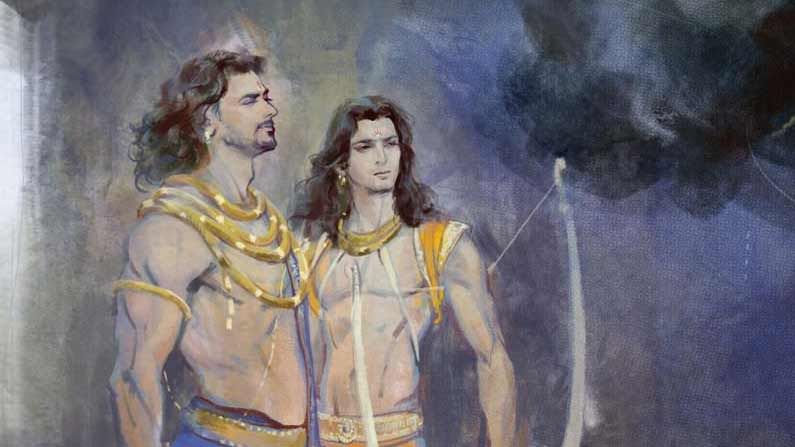 Karna gets overwhelmed by the gesture of Duryodhana. Karna says, how can I repay you Duryodhana? Duryodhana replies, I only ask for your friendship, Karna. 