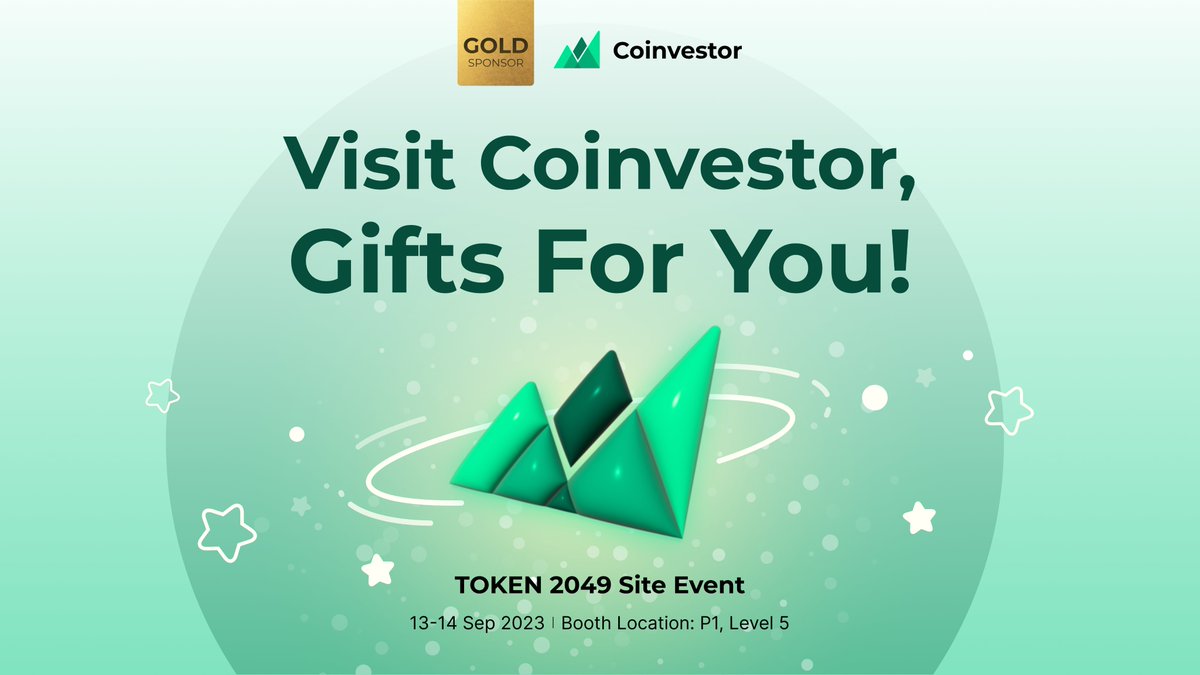 Exciting news! 🌟 Coinvestor, your go-to digital asset wealth manager, is proud to be an official sponsor at TOKEN2049, the ultimate web3.0 conference in Singapore. 🚀

What can you expect from us at TOKEN2049? We'll be flaunting top-notch algorithmic trading strategies and our