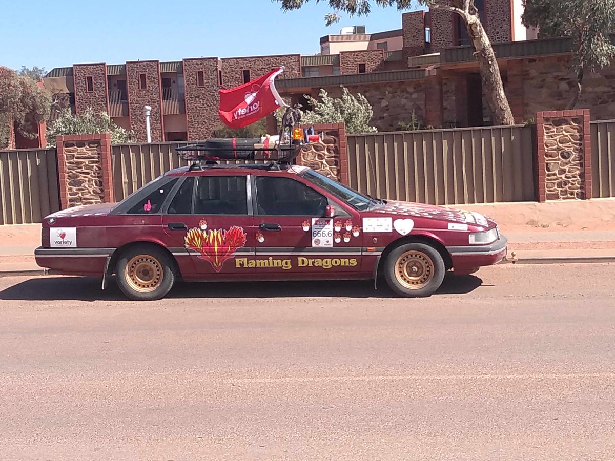 CapitalOpal's tweet photo. Adding to the Variety Bash excitement in Coober Pedy! 🚙 Check out these awesome cars from the event, each one with its unique flair and a heart full of charity. What a fantastic day it was! 🌈🚗 #VarietyBash #CooberPedy #CarParade https://t.co/9TggPJTFO6