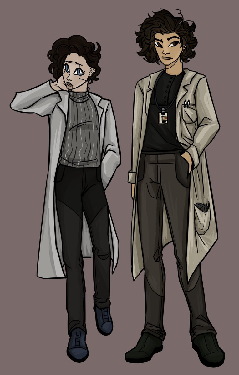 InkyMagician's tweet photo. Started an alien dnd campaign and here’s my friends and I’s pcs so far!! Her synth medic Joi (left) and my scientist Leith (right) #DnD #aliendnd #alien #seegsonsynthetics #seegsonscientist #Alien #Xenomorph https://t.co/aP2SI0DlPJ