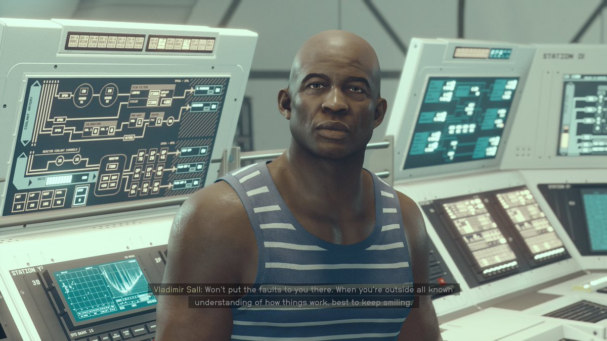 Gibberizky's tweet image. ^ “When you're outside all known understanding of how things work, best to keep smiling” .. #NiceBackground #Starfield