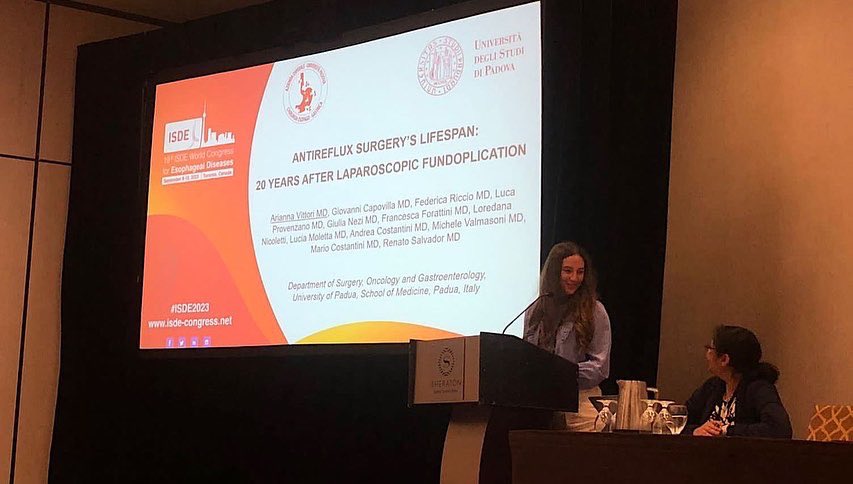 UpperGIPadova's tweet photo. Our delegation at the #ISDE2023 congress held in Toronto 🎉
A great honor to participate in this prestigious event to share the latest research work of our group 📚 and a great opportunity for growth, sharing and networking 🤝   
#UpperGIPadova #unipd #ISDE #innovation #esophagus https://t.co/nGmIM2GB6D