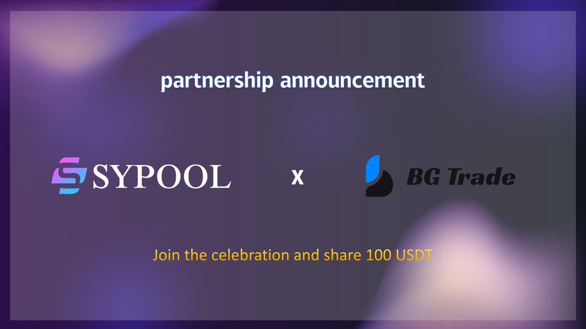 🎉Join us in celebrating our collaboration with <a href="/BGTrade_/">BGTrade</a>, an innovative #web3 "meta-asset bridge" and platform for efficient exchange of stocks, bonds, bulk, and real assets with #Cryptos.

🎁galxe.com/Sypool/campaig…
💰Rewards: 100 $USDT
⏰Time: Sep 11 - Sep 18
#Galxe #Giveaway