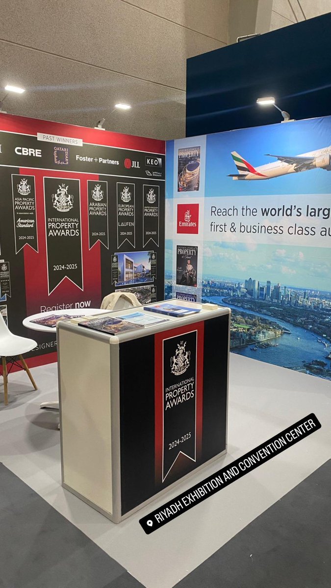 Come and meet the International Property Awards team at stand H1 Q89 at @CSGlobalKSA at the Riyadh Exhibition & Convention Center. We look forward to networking with leaders in the property industry to discuss the Future of Living. #cityscapeglobalsaudi #csg2023 #propertyaward