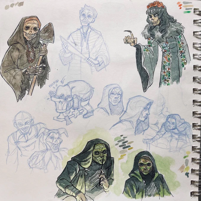 Sketchbook drawings from another night at HHN ❤️ 