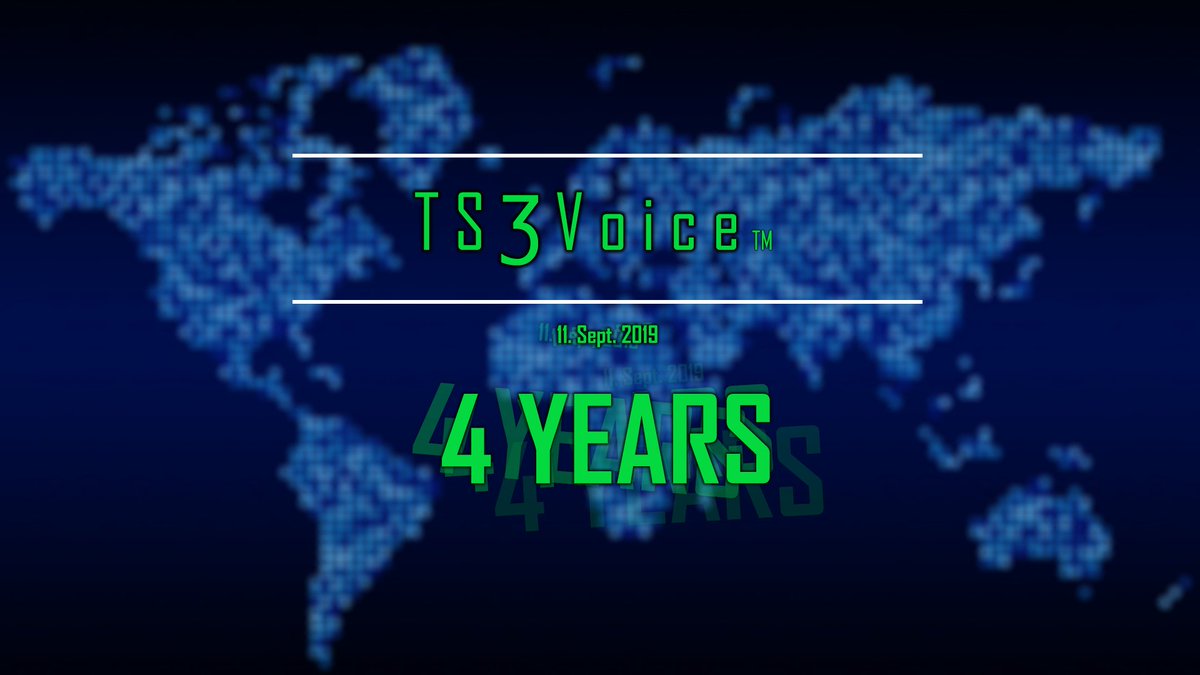 TS3Voice's tweet photo. It's now 4 years ago since the 11th september 2019—At this time, when we created this server as a «fun»-project, it turned out as a community over the past years. 🎉

Even if it's quiet and #TeamSpeak is becoming increasingly unpopular, we're still celebrating our fourth year. 🍾 https://t.co/Dze82zSpI3