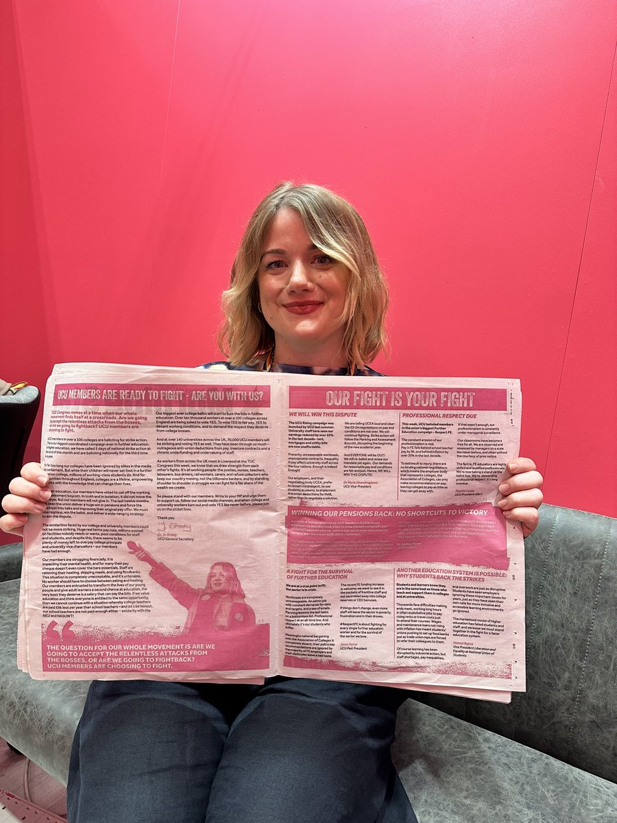 A great 4 page UCU wraparound on every copy of the Morning Star today. 

Promoting our FE and HE campaigns. 

#TUC23 #ucuRISING #RespectFE
