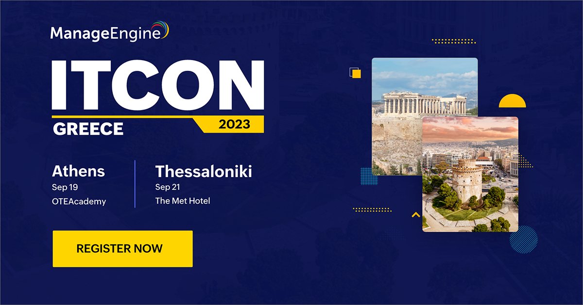 🚀 <a href="/manageengine/">ManageEngine</a> #ITCON is not just another tech event. It is the ultimate knowledge hub for every IT Professional.

#Athens and #Thessaloniki series are taking place next week. Book your calendars and get ready to live the experience!

Register now 👉 zurl.co/bLEM