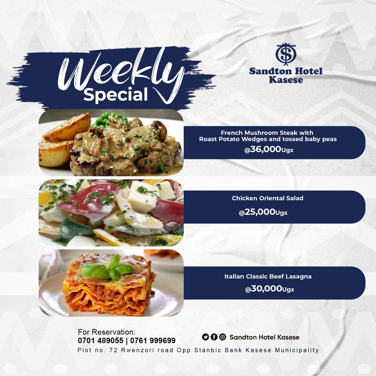 When you visit us, always ask for the week's special meal. There is a variety to choose from.
You will be wowed!