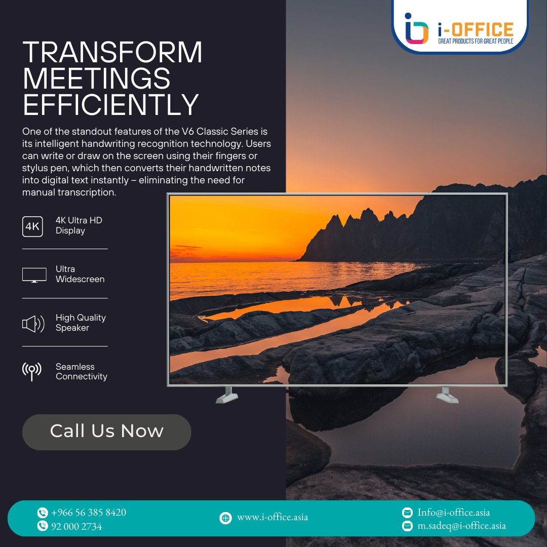 RAFATH4IOFFICE's tweet image. Transform any space into a productive hub for brainstorming, sessions, presentations, and more. With The V6 Classic Series. MAXHUB, you can optimize collaborative potential today! ‍‍#EfficientMeetings #InteractiveCollaboration