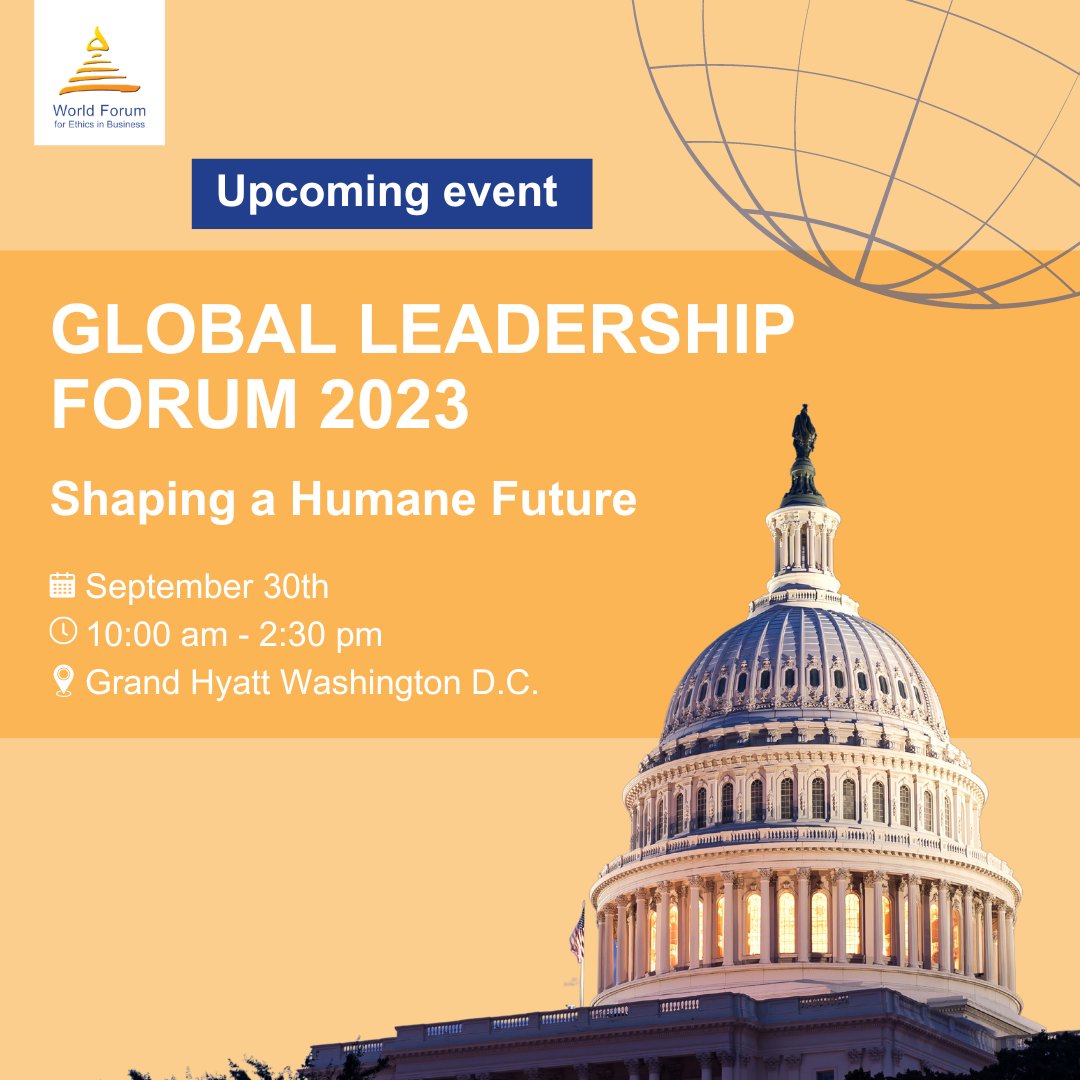 ‼️ Exciting news! Join us at the Global Leadership Forum 2023 in Washington D.C. alongside the World Cultural Festival. 
Theme: "Shaping a Humane Future." Global leaders from business, government, and more will share ideas and tackle crucial challenges. Stay tuned for updates!