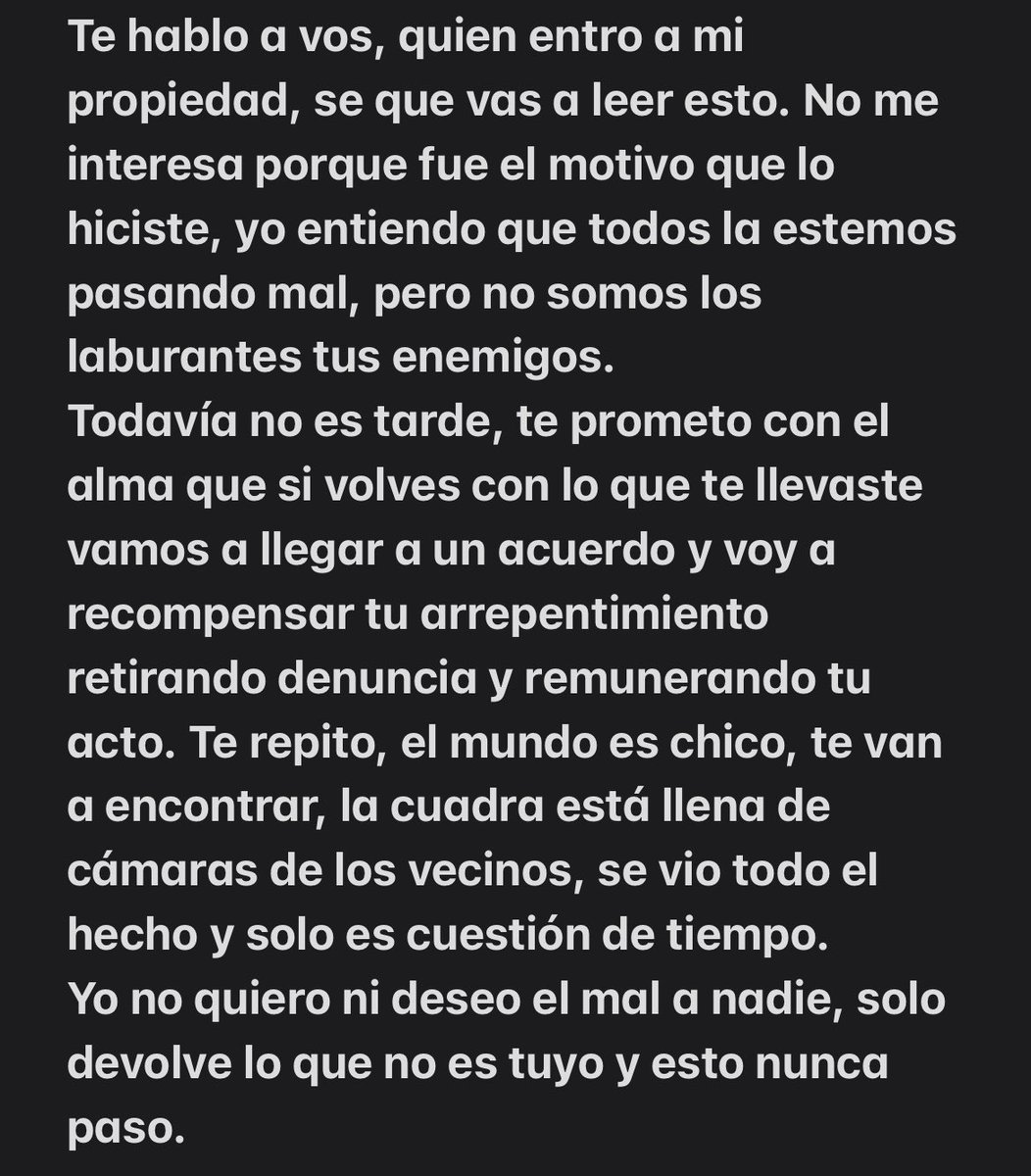4 años, el sacrificio de todos los días levantarme temprano y acostarme a ultimas horas, junto con los ahorros de toda mi vida, todo se fue en un par de horas que deje solo el lugar por los dueños de lo ajeno. Este país no tiene cura. 
Ayudas mucho dando RTW