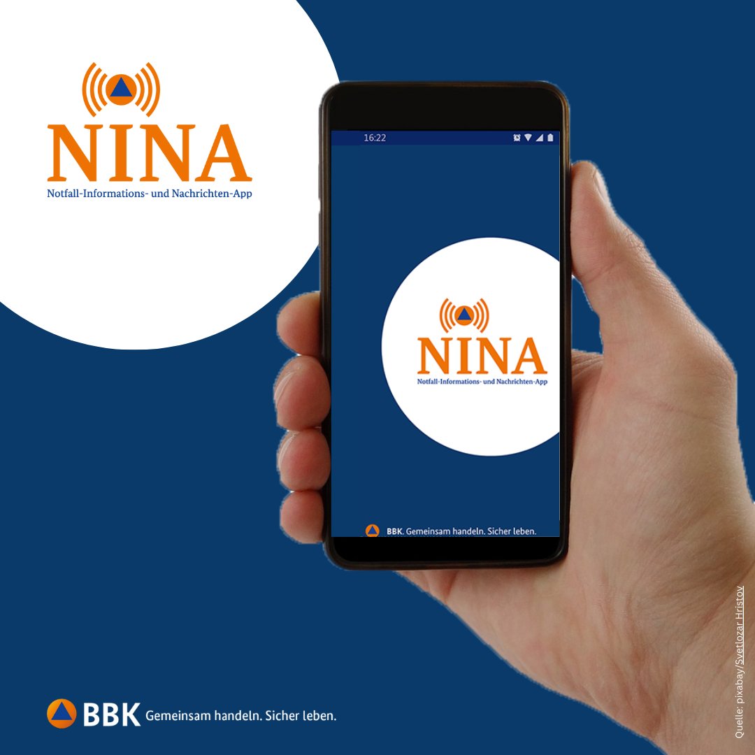 Am Donnerstag ist #Warntag23. Auch über die Warn-App #NINA erhalten Sie eine Probewarnung, wenn Sie die richtigen Einstellungen aktiviert haben. Die Anleitungen des #BBK helfen dabei, Smartphone &amp; App zu konfigurieren. 1/2