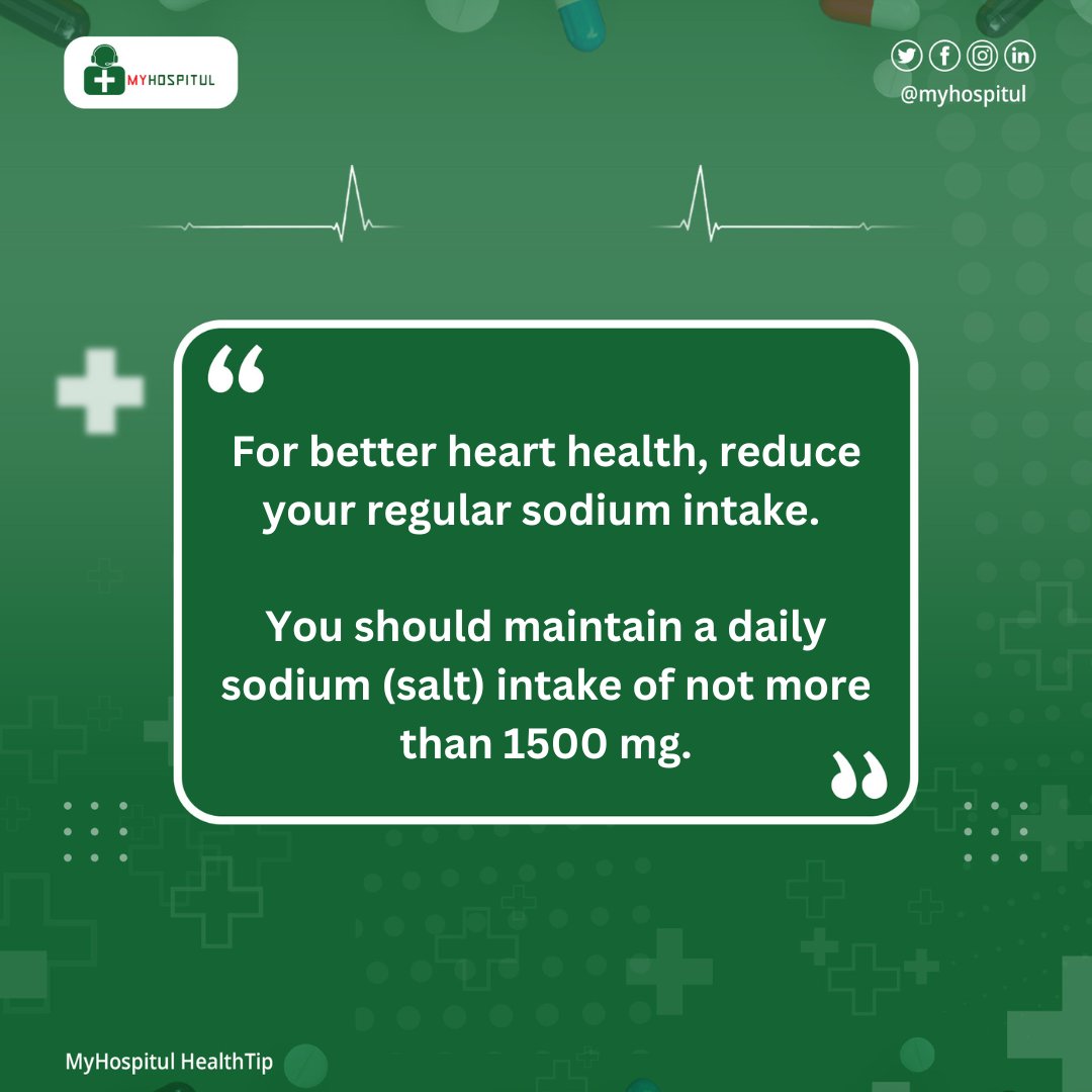 MyHospitul's tweet photo. Reduce your salt intake

Reduced salt intake in adults helps to reduce blood pressure and the risk of cardiovascular disease, stroke and coronary heart attack. 

The principal benefit of lowering salt intake is a corresponding reduction in high blood pressure.

#myhospitul #salt https://t.co/aQC1Up2zdj