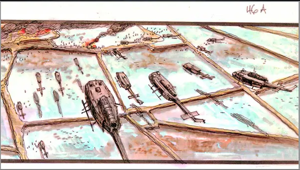 DannyDrinksWine's tweet photo. Storyboards for Francis Ford Coppola's 'Apocalypse Now' (1979) by Dean Tavoularis. https://t.co/oVoOgZMloE