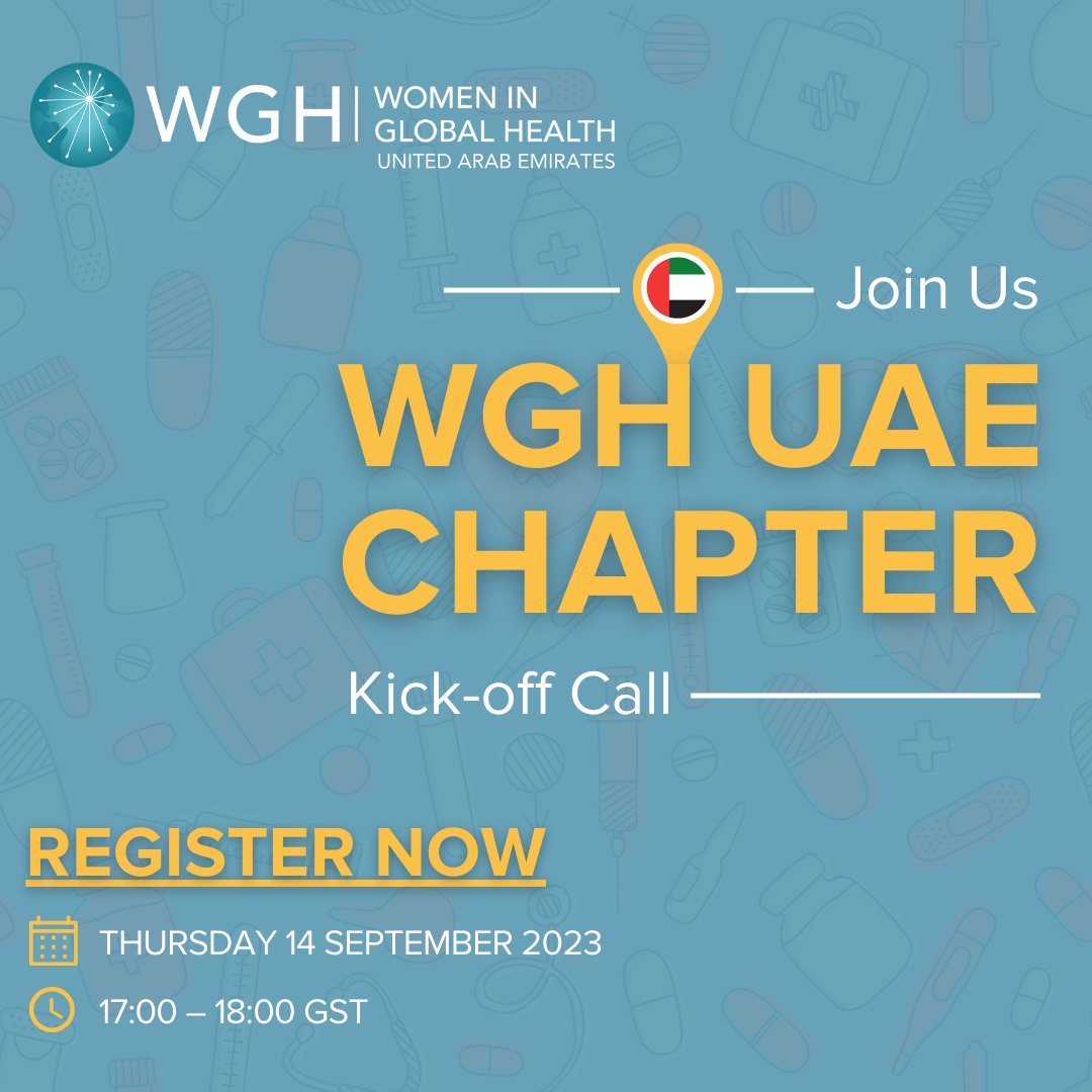 Join us for the first #WGHUAE chapter kick-off call! We'll be discussing our priorities, opportunities to engage, and how we can elevate women working in #GlobalHealth within UAE and the region👩‍⚕️💪. 

Register now 🔗  ow.ly/fVAn50PJ8Fg