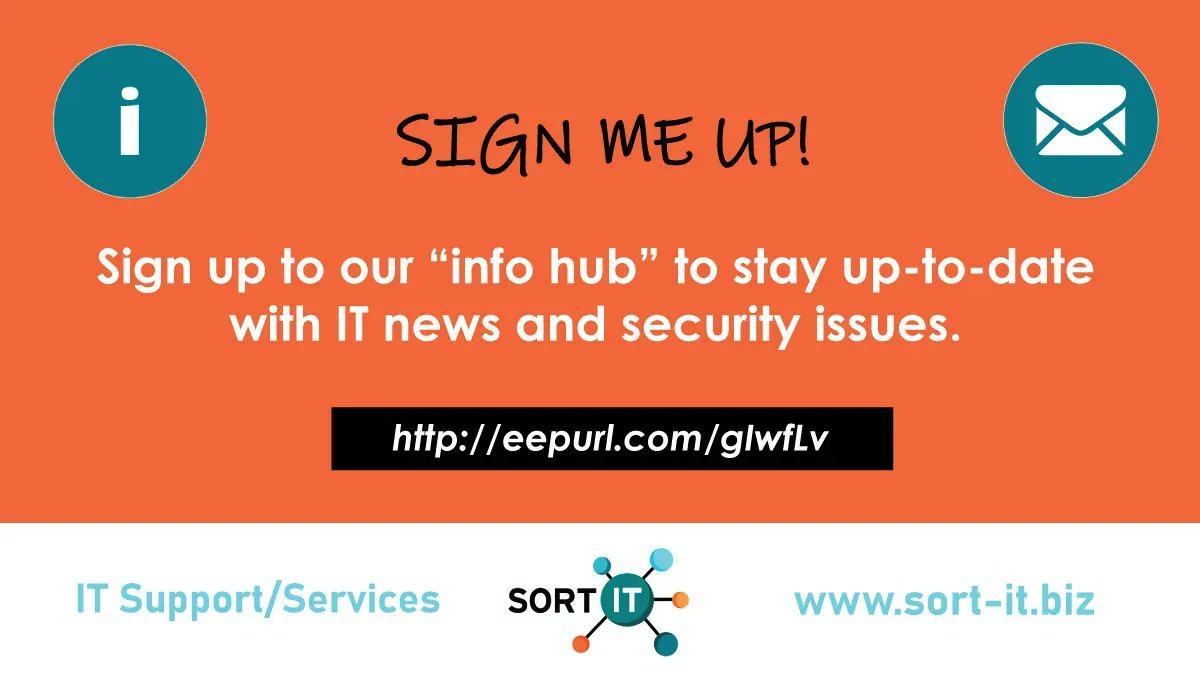 sortitbiz's tweet photo. IT updates you didn’t realise you needed, directly to your inbox! 

We’ll keep you up-to-date with important security information, interesting IT news, offers and company updates. 

Subscribe here 👉 https://t.co/iFRBIXcEX3 https://t.co/SAKHUKnMyF