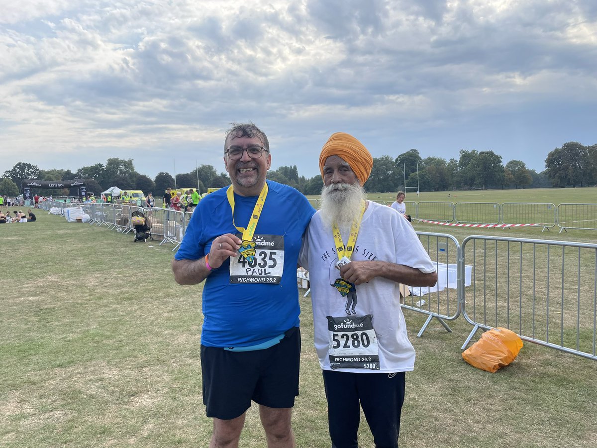 SikhSkipping's tweet photo. Completed my 4th full marathon yesterday at the age of 75 and I love running! I met so many inspiring people and despite it being really hot 🥵 we all supported one another and crossed the finishing line. Blessed and grateful always 🙏🏽👍🏼🙌🏽 https://t.co/mY4cJWFOMC