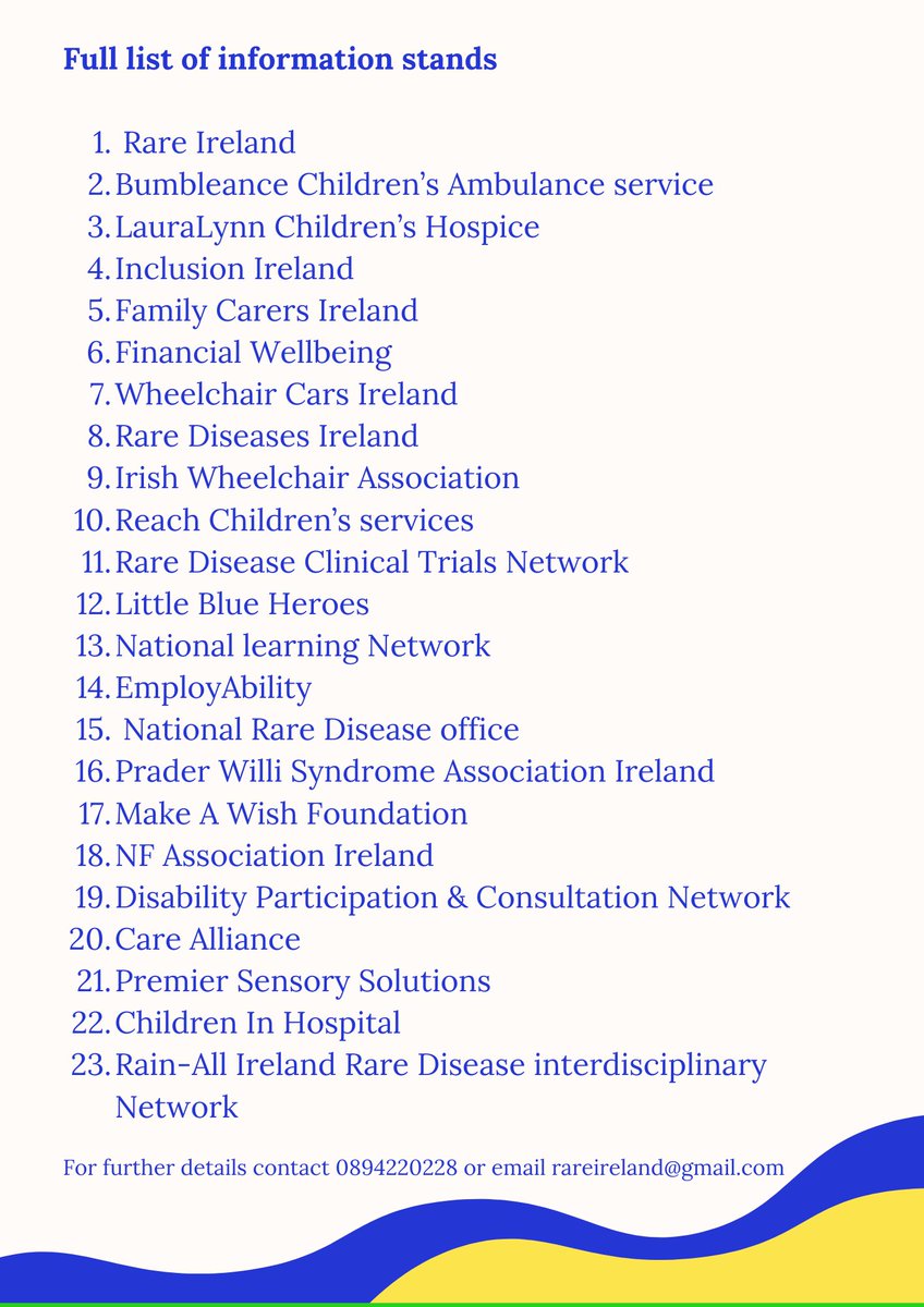 Our conference and information day lineup. This year we have added a breakout session to allow families, researchers and support organisations to interact and chat about how we can all work together to promote change and awareness for #PLWRD