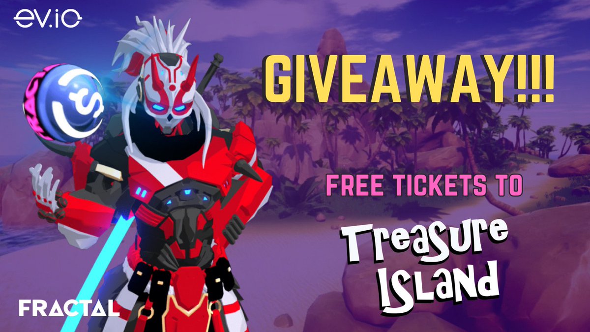 3 more days to go! 
GIVEAWAY ALERT! 🚨 
We're giving out 3 tickets to the Treasure Island Event!  All you gotta do is:  
1. Upload footage playing in the event and tag us- multiple kills get bonus points  
2. Follow <a href="/fractalwagmi/">fractal</a> and <a href="/play_evio/">ev.io</a>
3. Comment on this post: "I've