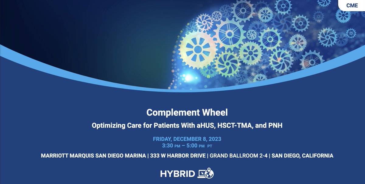 MedscapeOnc's tweet photo. READY FOR #ASH2023 ❓ Join our experts 📆 December 8 at ⏰ 3:30 PM PT. Learn how to accurately diagnose patients with specific #hematologic disorders. Limited seats available, click here now to register: https://t.co/YdxmSPuJQk
#OncTwitter #Oncology #aHUS #PNH #HSCTTMA https://t.co/j4EYQRwg5y