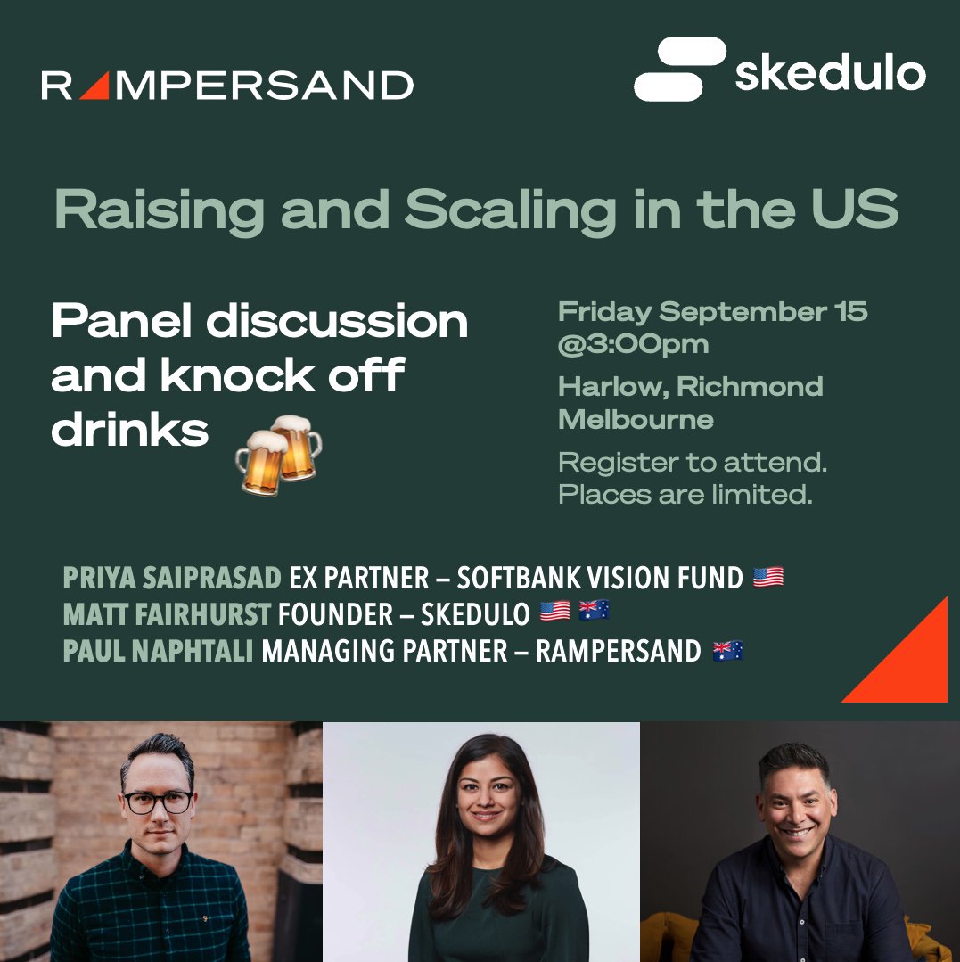 If you're an AUSNZ founder you will be planning on global expansion, likely into the USA. Come and have all your raising and scaling in the US questions answered on Friday along with a cheeky afternoon knock off. 🇺🇸🇺🇸 bit.ly/3QXdu0w