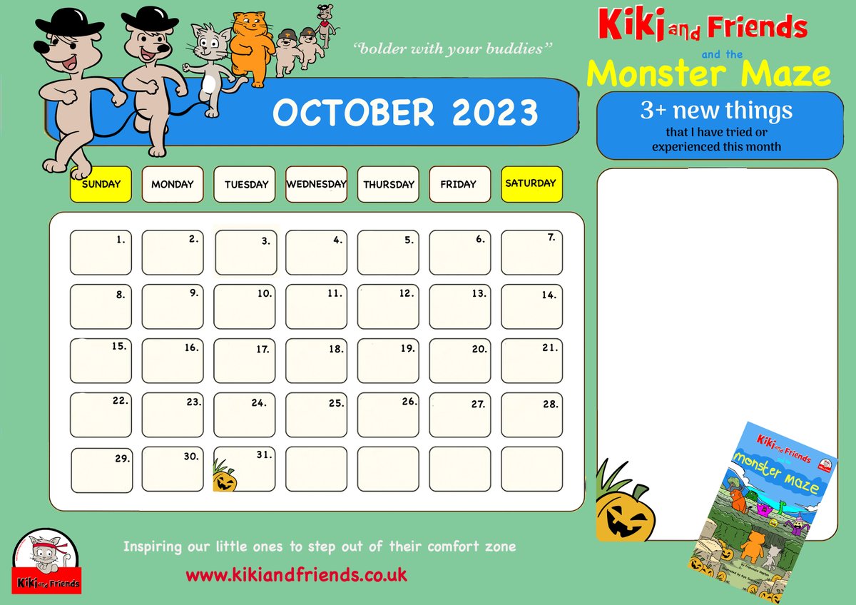 FrancescaHepton's tweet photo. 📅 Stay organised this October 🐱✨ Get your FREE fun calendar filled with adorable cat characters from my children's books. 📚🎉 
https://t.co/gW84UHqs9F
Empower your little ones to conquer each day with a smile! 😺💪 

#KikiAndFriends #ChildrensBooks #OctoberCalendar https://t.co/sARbhqtnWk