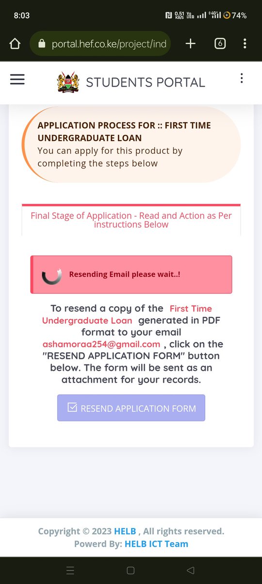 romwerim's tweet photo. @HELBpage Did receive email after application, trying to resend it hangs at that stage forever. Assist ID no 41709363 https://t.co/oqzkfZglzi