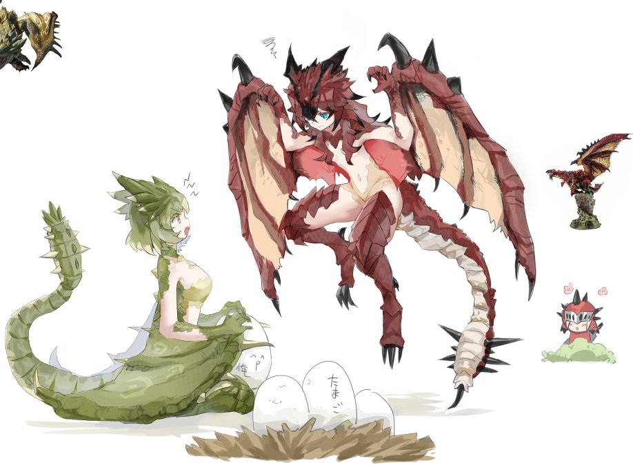 モンハンの白黒ディアブロス、リオレウスの娘とリオレイアの娘と