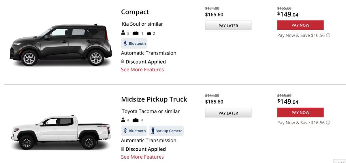 ankit_muchhala's tweet photo. Why should the cost of renting a hatchback be same as that of a TRUCK? Shouldn't people be disincentivized  from driving bigger, more polluting vehicles when they can get by with smaller, more fuel-efficient cars? https://t.co/4PXZJeANMt