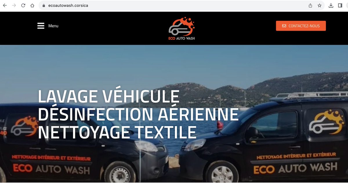 PuntuCorsica's tweet photo. Société de nettoyage de voitures à domicile Eco Auto Wash propose aussi le nettoyage de textile et la désinfection par voie aérienne. Située à Porto-Vecchio, leur communication digitale est bien-sûr signée en .CORSICA.

➡️ https://t.co/ooV51ShQRR
✅ #puntucorsicadognighjornu https://t.co/wdEC3KlDFq