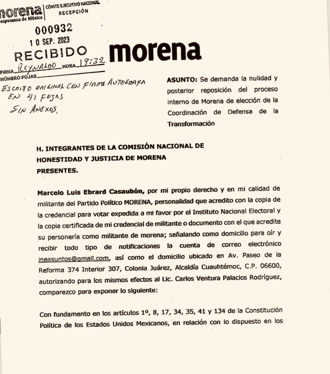 abogadomartinez's tweet photo. Hoy domingo en la noche Marcelo Ebrard ha impugnado el proceso de selección en Morena. 🗳️ https://t.co/SE2g881f95