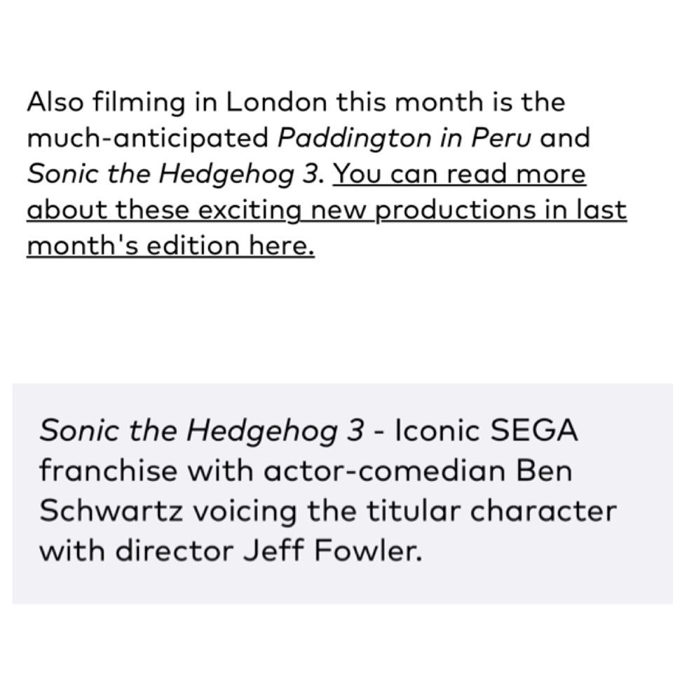 SpeedSuperSonic on X: Sonic Movie 3 begins filming in London