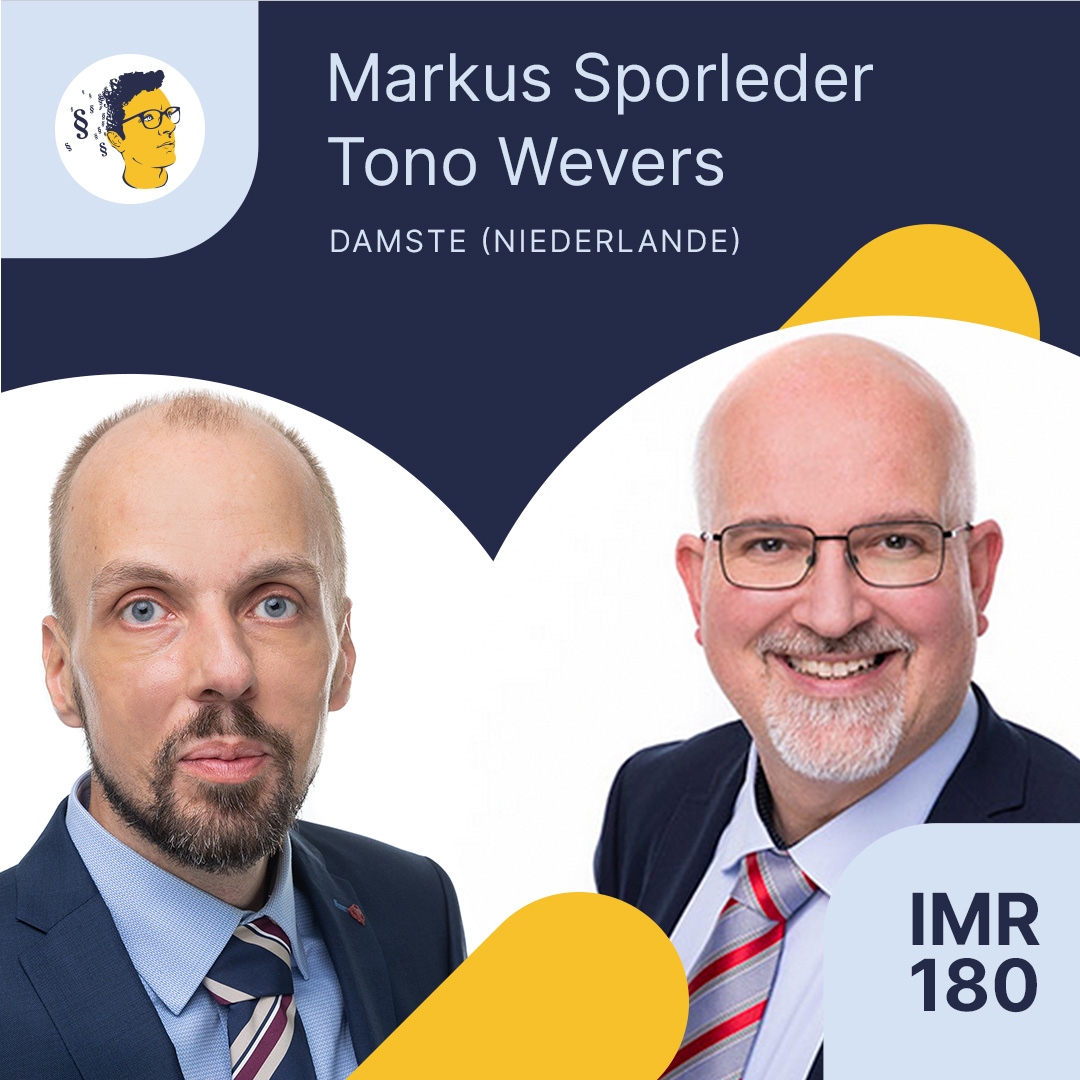 Neue Episode online ⭐: "Deutsche Anwälte in den Niederlanden, Grenzüberschreitende Beratung im German Desk (Niederlande-Spezial 1)" mit Markus Sporleder. Viel Spaß!

▶️ irgendwasmitrecht.de/180
