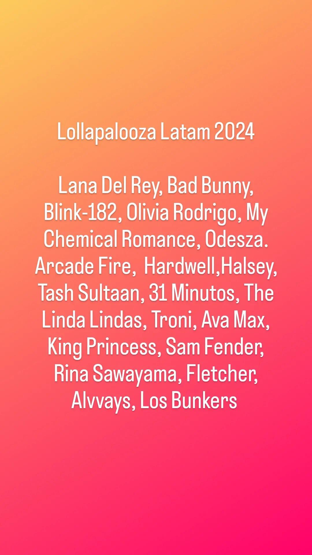 Rumor de line up do Lolla 2024, iriam? Variedades BCharts Fórum
