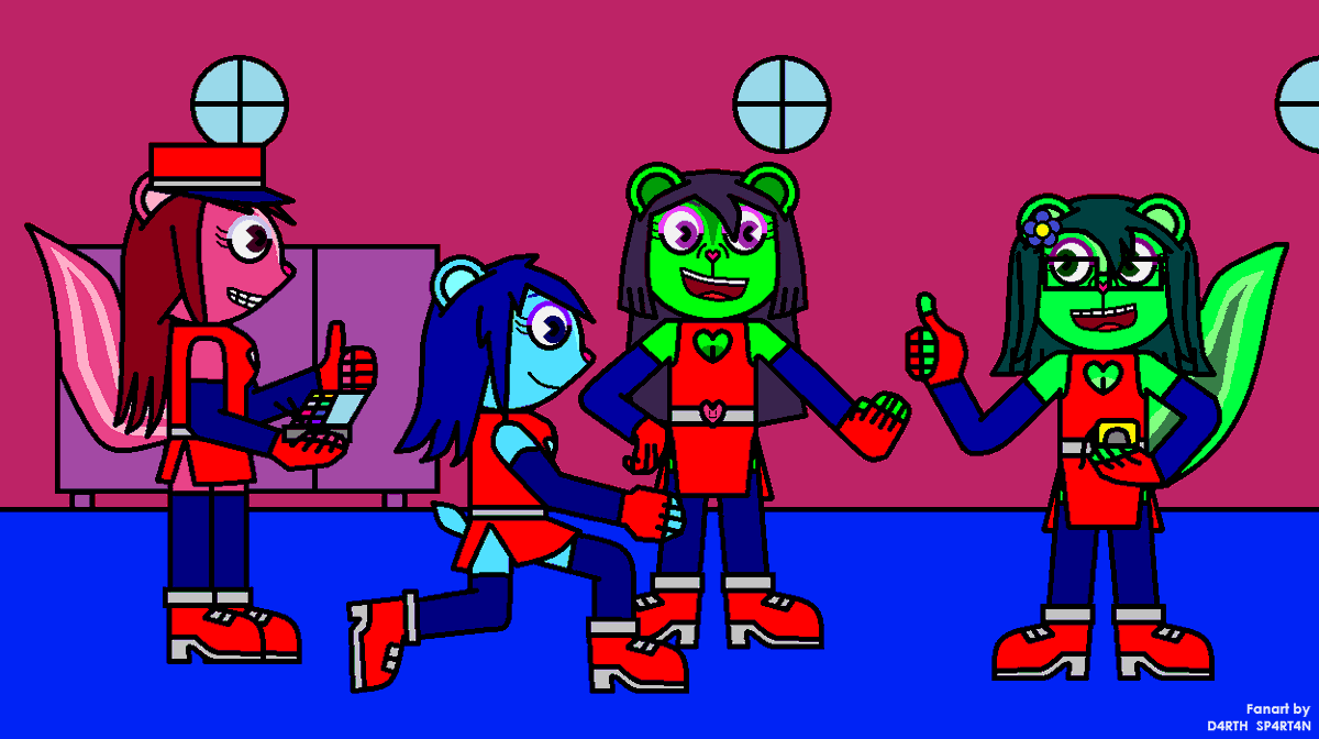 d4rthsp4rt4n's tweet photo. The Dancerings dressing up Oliva
#happytreefriends #htfoc
#messlie #knify #marylie
#oliva #fanart https://t.co/EdRku7Nzct